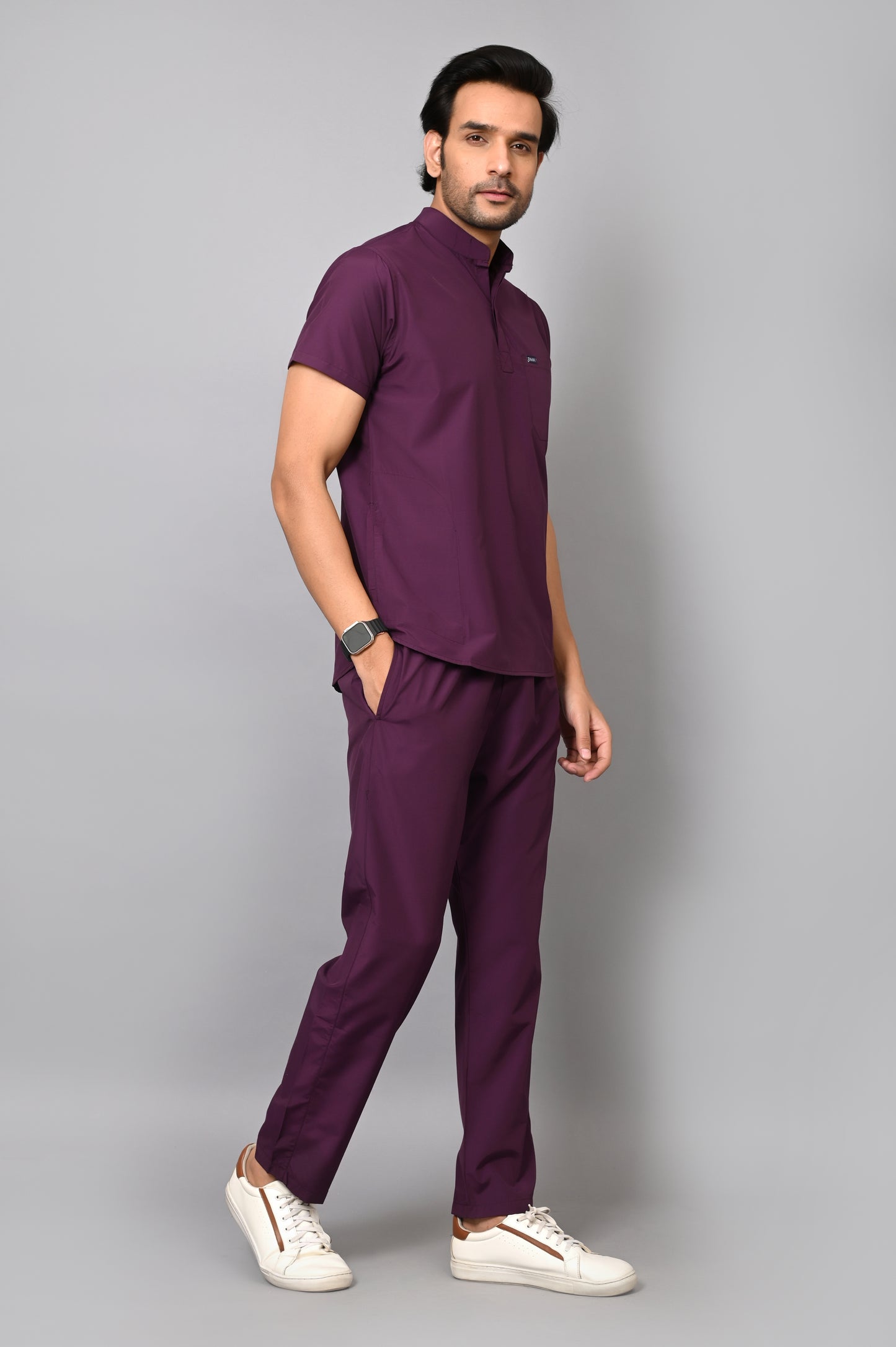 Mens Mandarin Elite Series (Wine) Scrubs