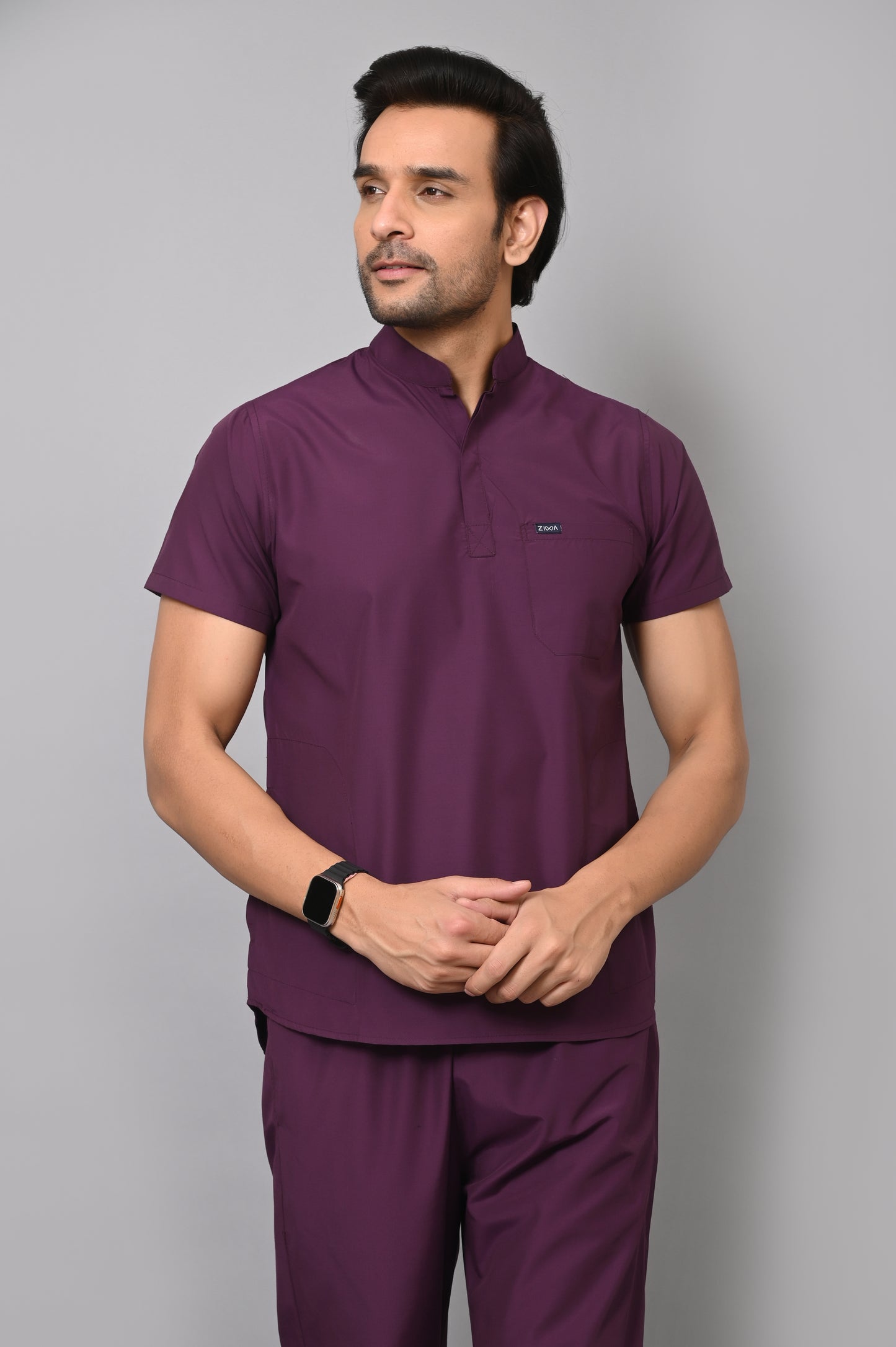 Mens Mandarin Elite Series (Wine) Scrubs