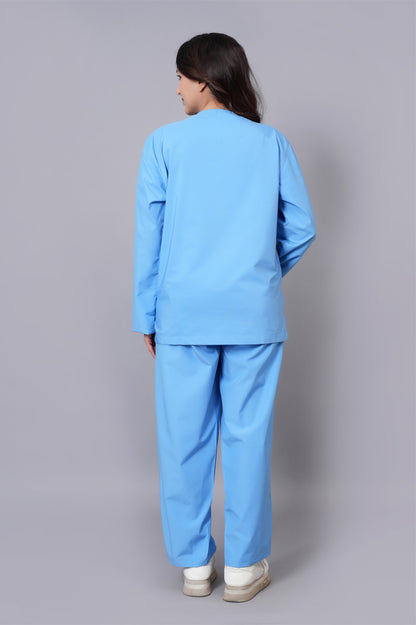 Women's Classic Full Sleeves ( Sky Blue ) Scrubs