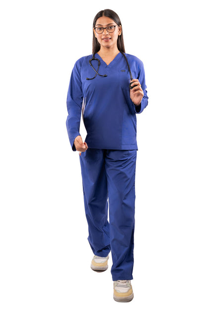 Women's Classic Full Sleeves ( Royal Blue ) Scrubs