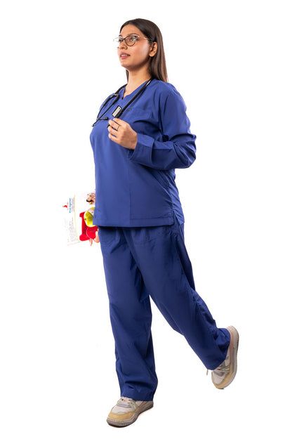 Women's Classic Full Sleeves ( Royal Blue ) Scrubs