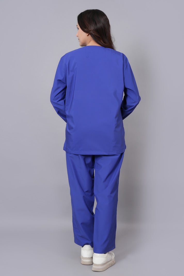 Women's Classic Full Sleeves ( Royal Blue ) Scrubs