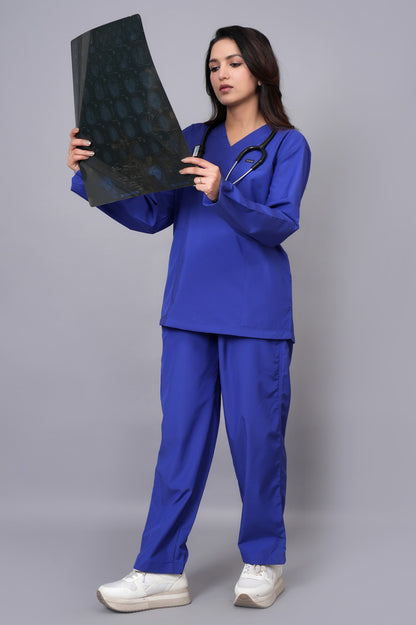 Women's Classic Full Sleeves ( Royal Blue ) Scrubs