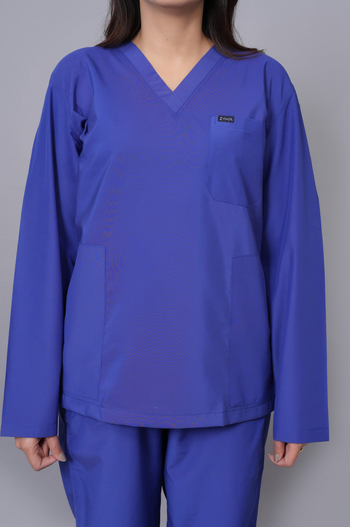 Women's Classic Full Sleeves ( Royal Blue ) Scrubs