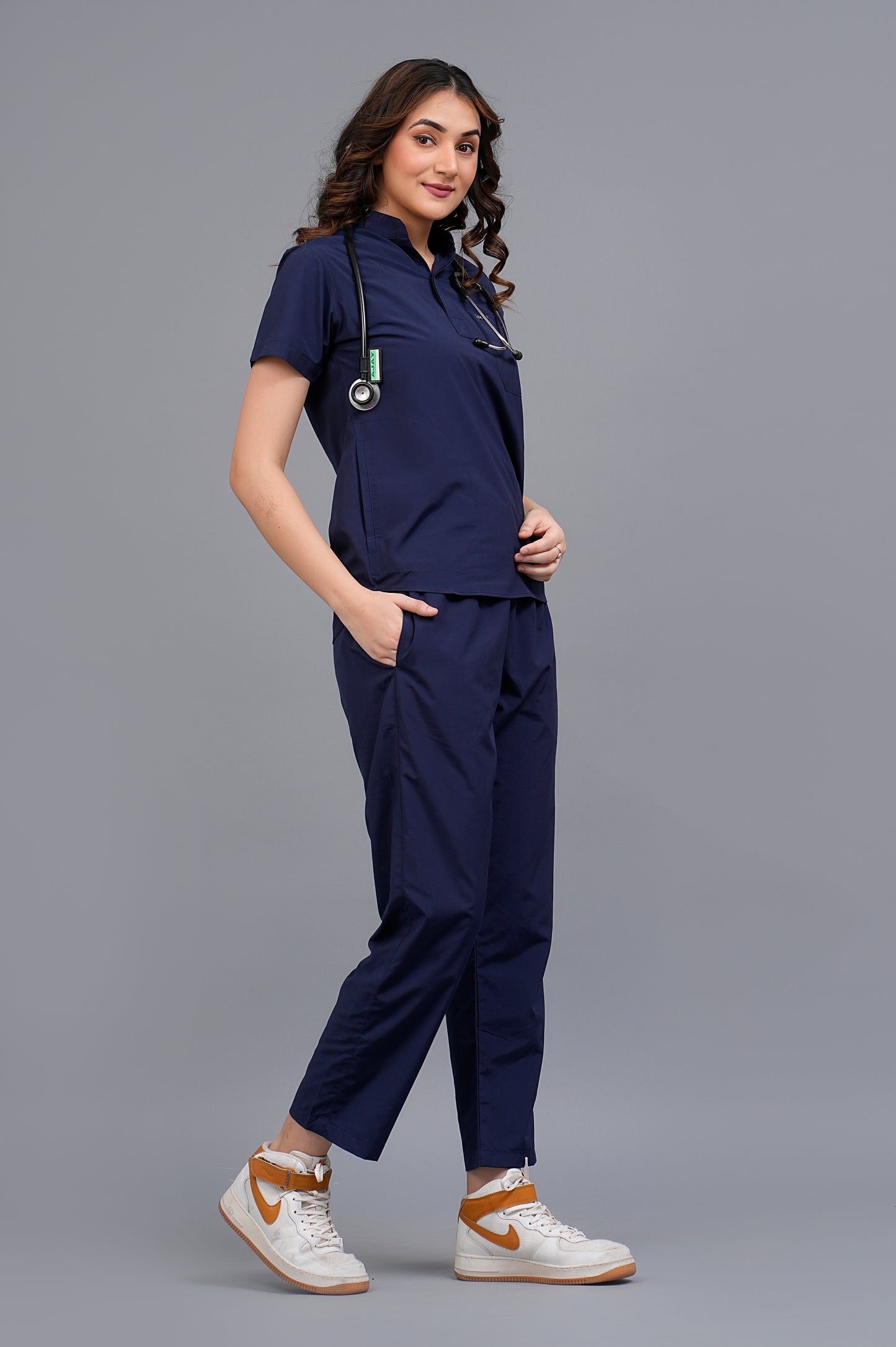 Womens Mandarin Elite Series (Navy Blue) Scrubs