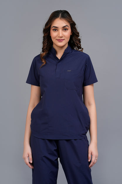 Womens Mandarin Elite Series (Navy Blue) Scrubs