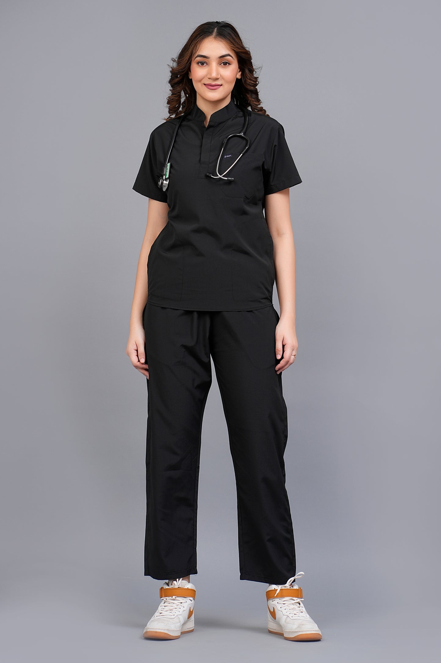 Womens Mandarin Elite Series (Black) Scrubs