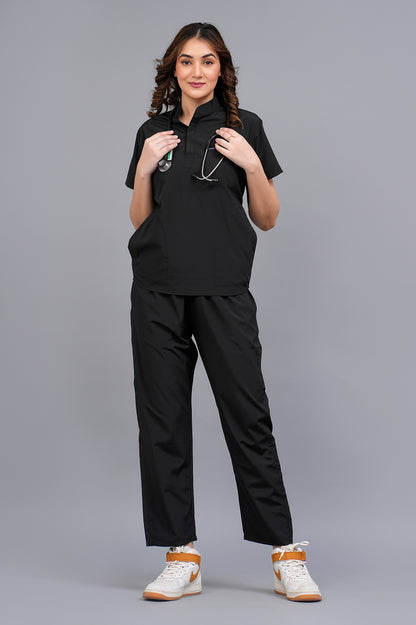 Womens Mandarin Elite Series (Black) Scrubs