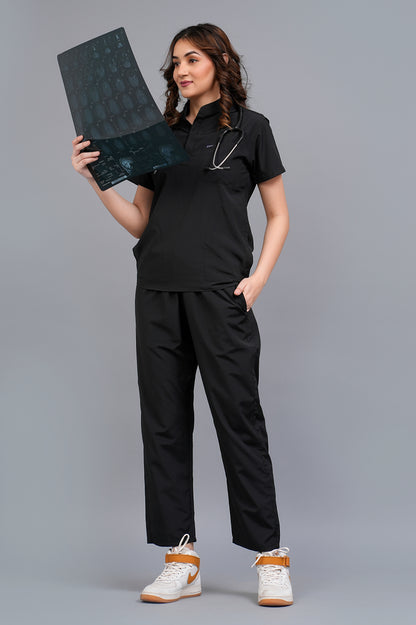 Womens Mandarin Elite Series (Black) Scrubs