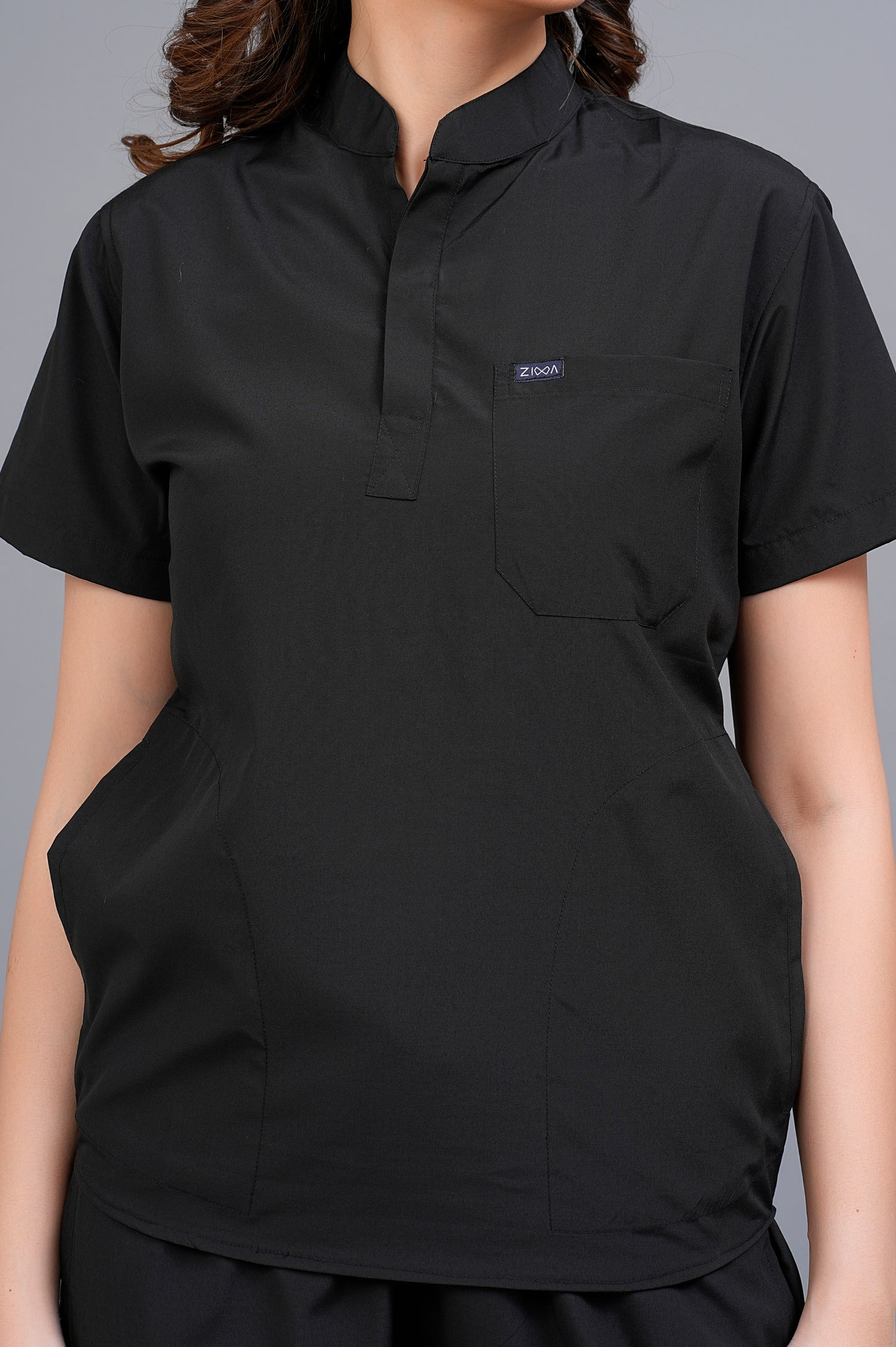 Womens Mandarin Elite Series (Black) Scrubs