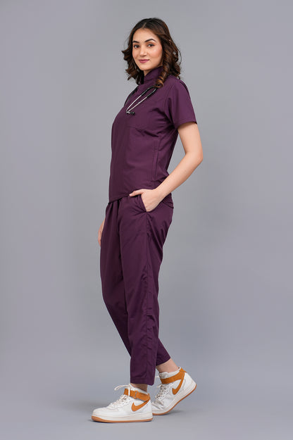 Womens Mandarin Elite Series (Wine) Scrubs