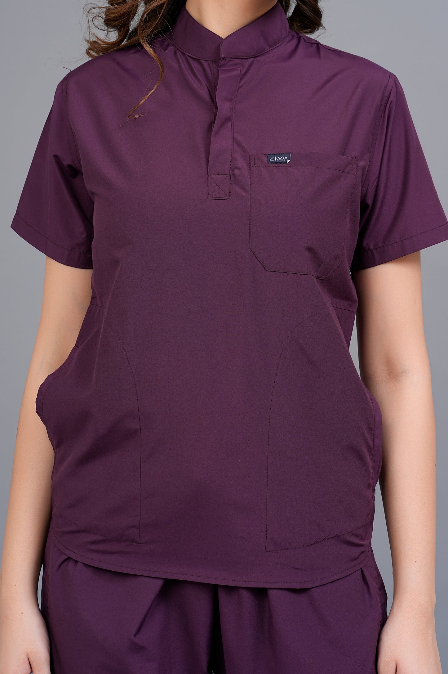 Womens Mandarin Elite Series (Wine) Scrubs