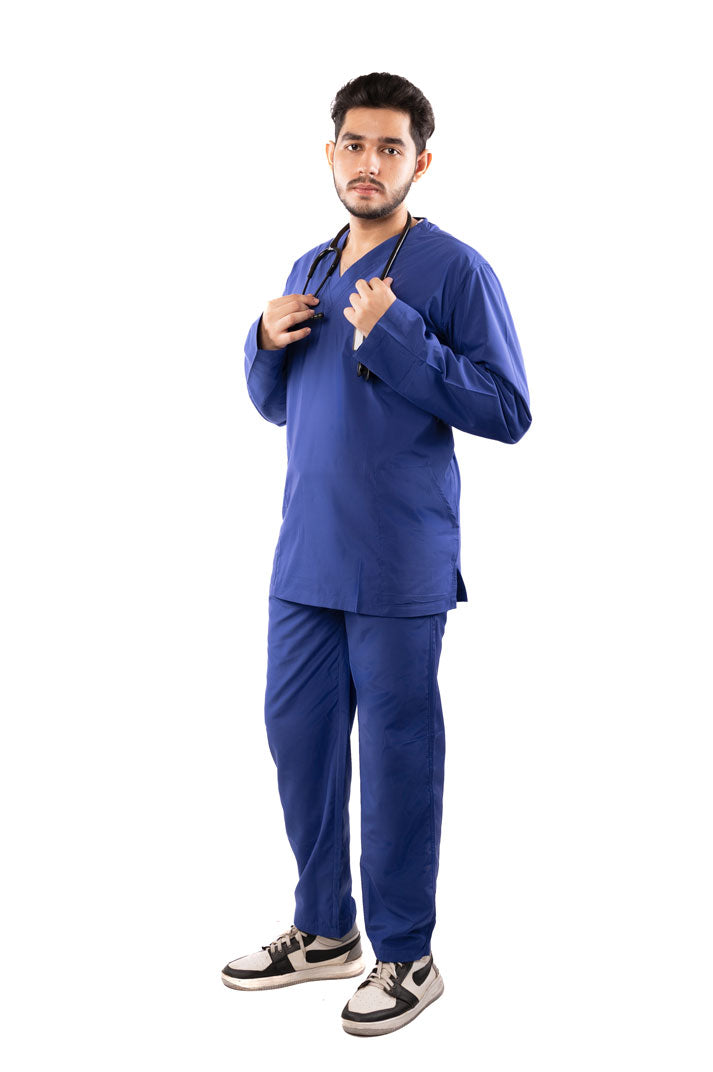 Men's Classic Full Sleeves ( Royal Blue ) Scrubs