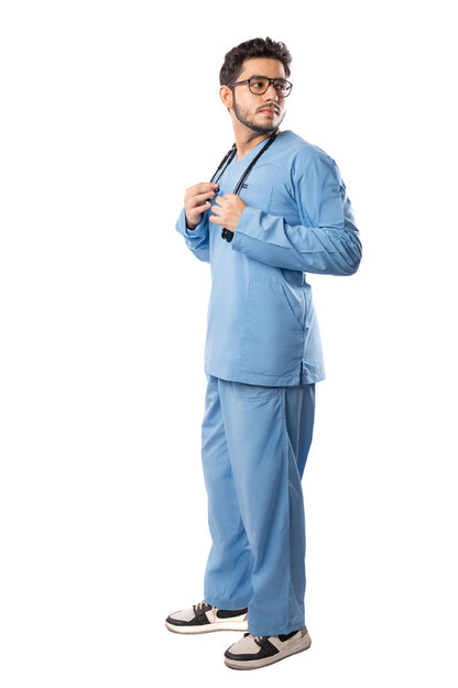 Men's Classic Full Sleeves ( Sky Blue ) Scrubs