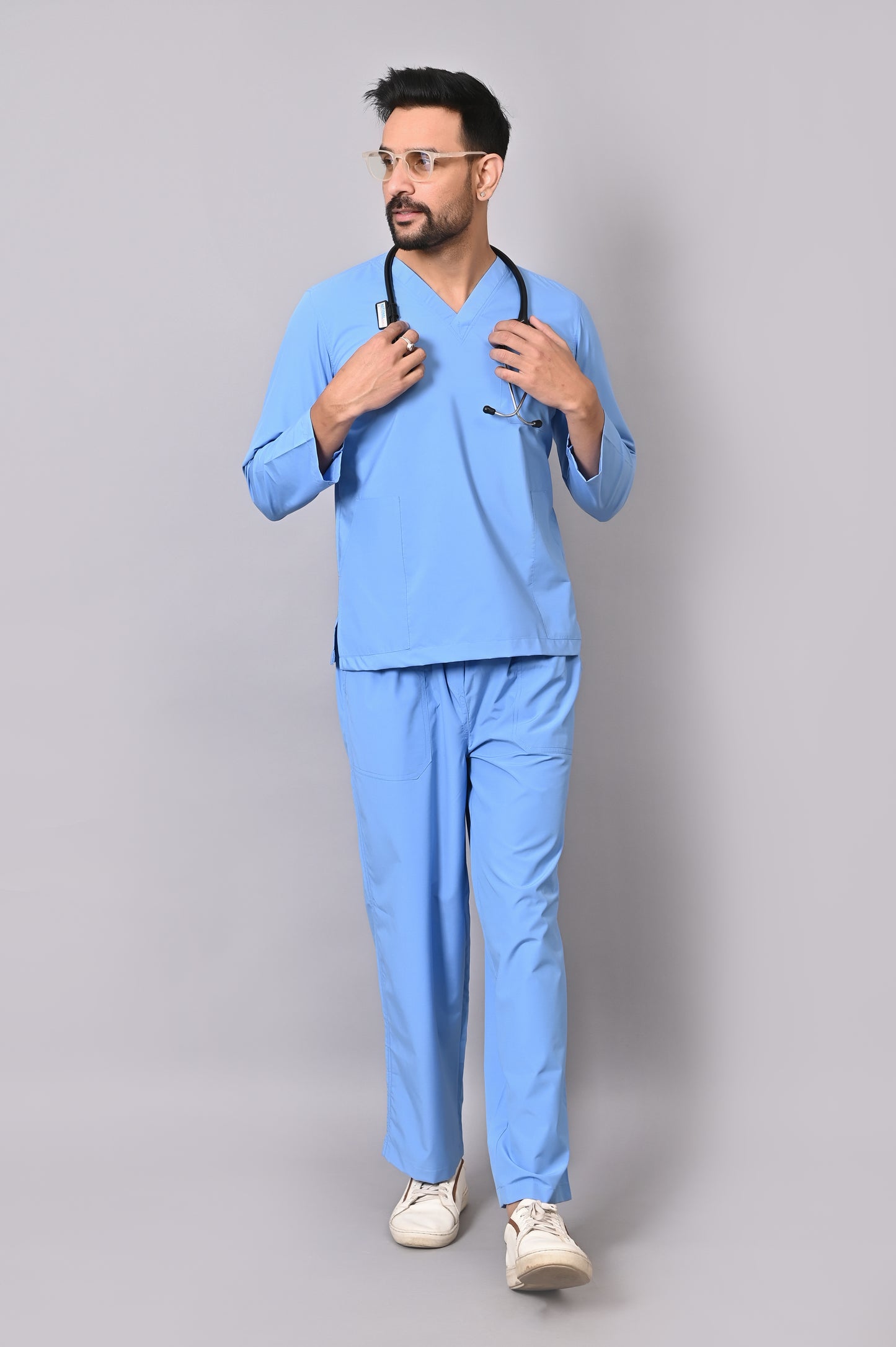 Men's Classic Full Sleeves ( Sky Blue ) Scrubs