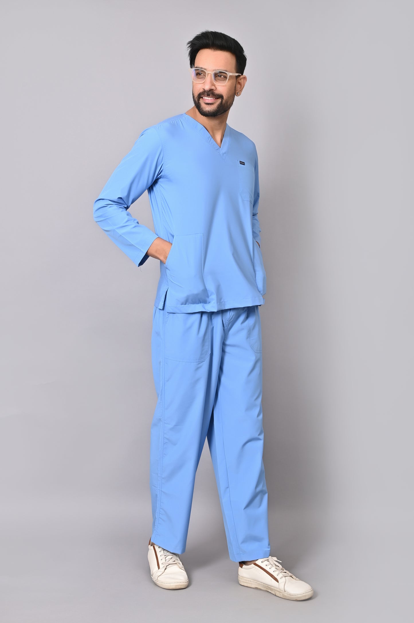 Men's Classic Full Sleeves ( Sky Blue ) Scrubs