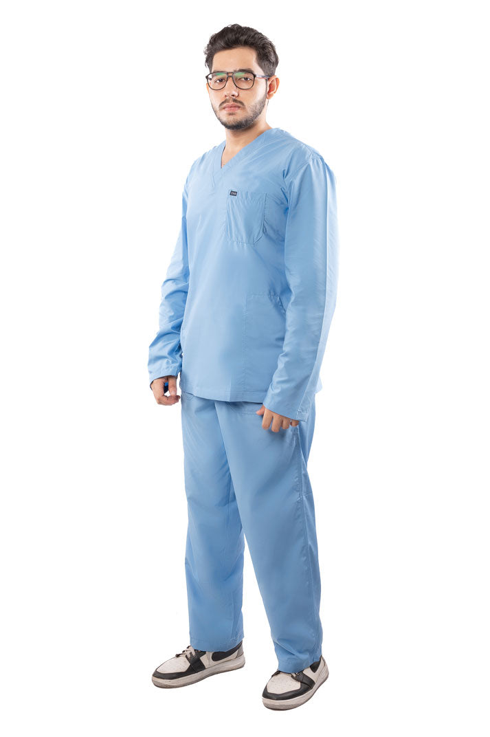 Men's Classic Full Sleeves ( Sky Blue ) Scrubs