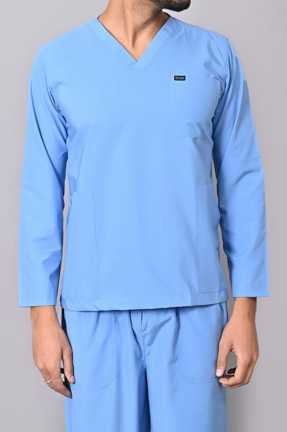 Men's Classic Full Sleeves ( Sky Blue ) Scrubs