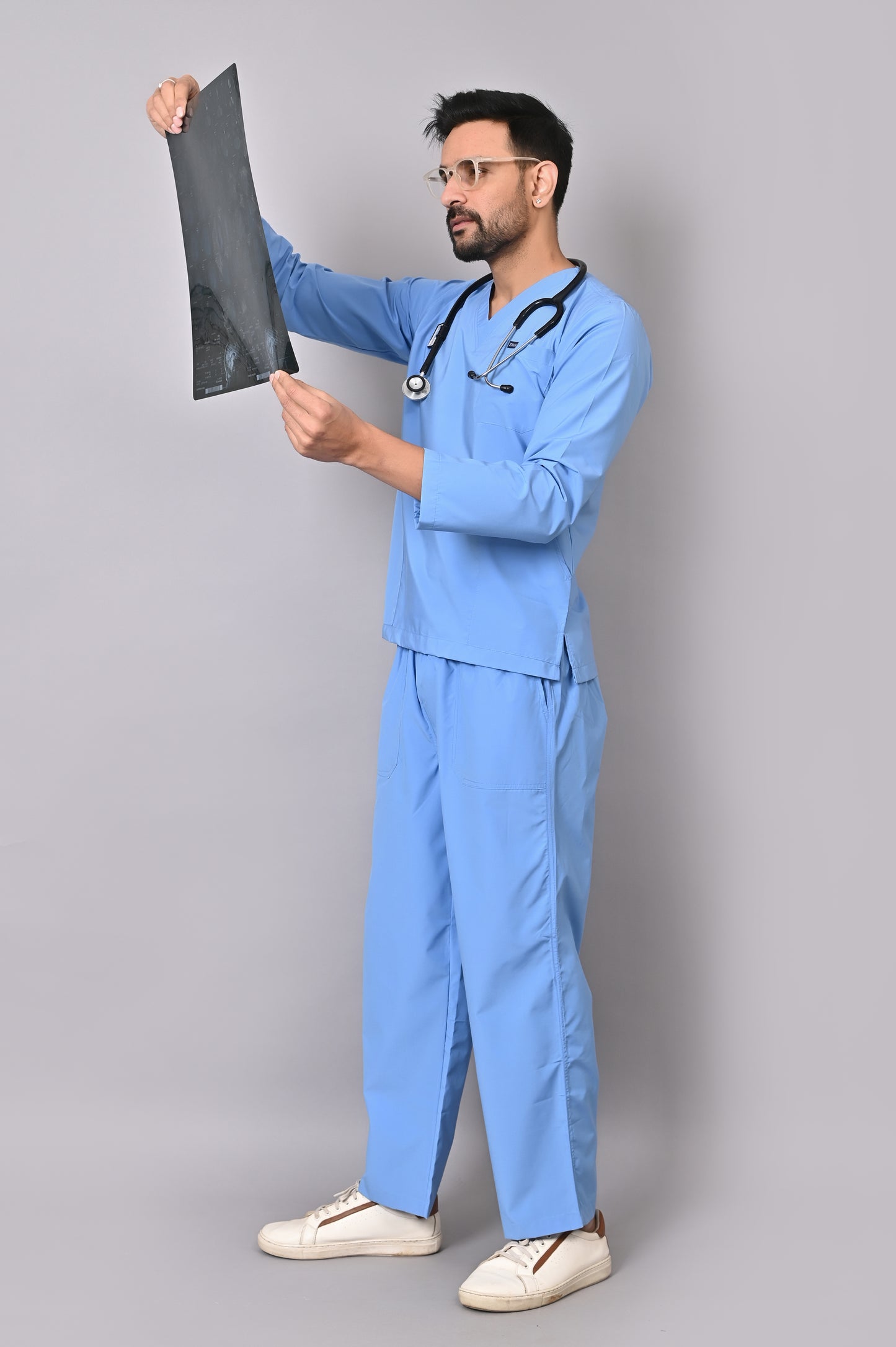 Men's Classic Full Sleeves ( Sky Blue ) Scrubs