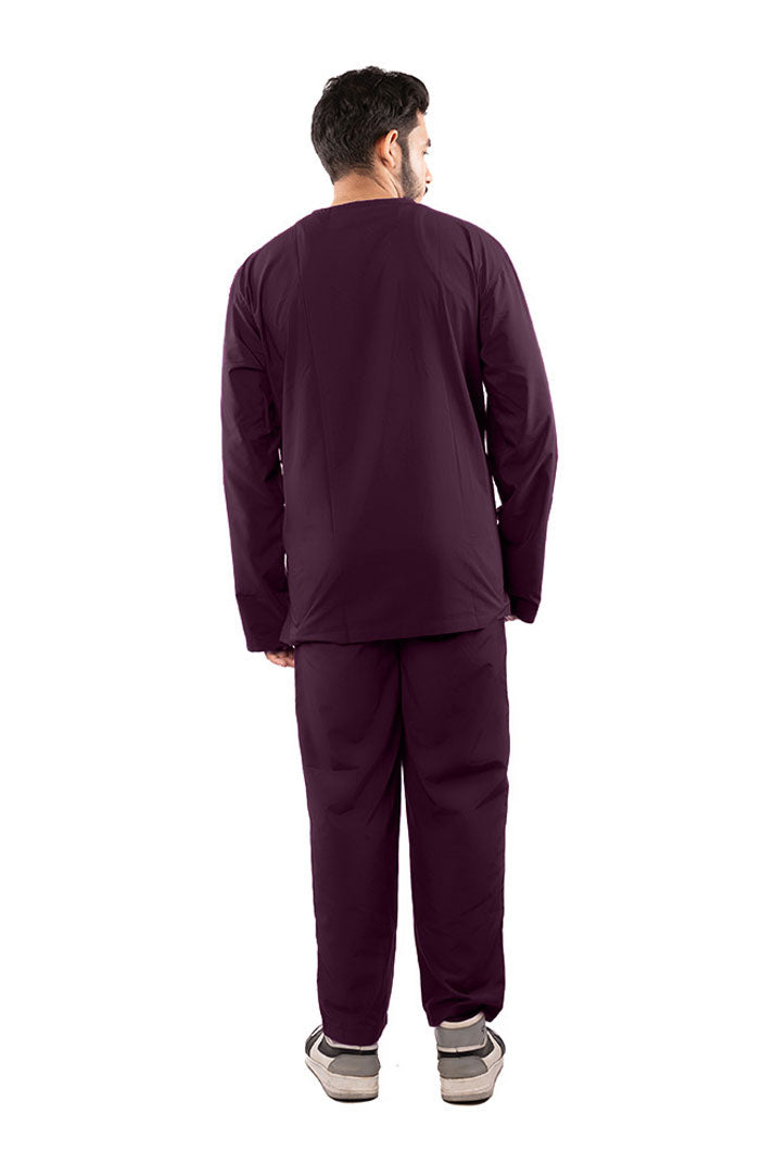 ⁠Men's Classic Full Sleeves ( Wine ) Scrubs