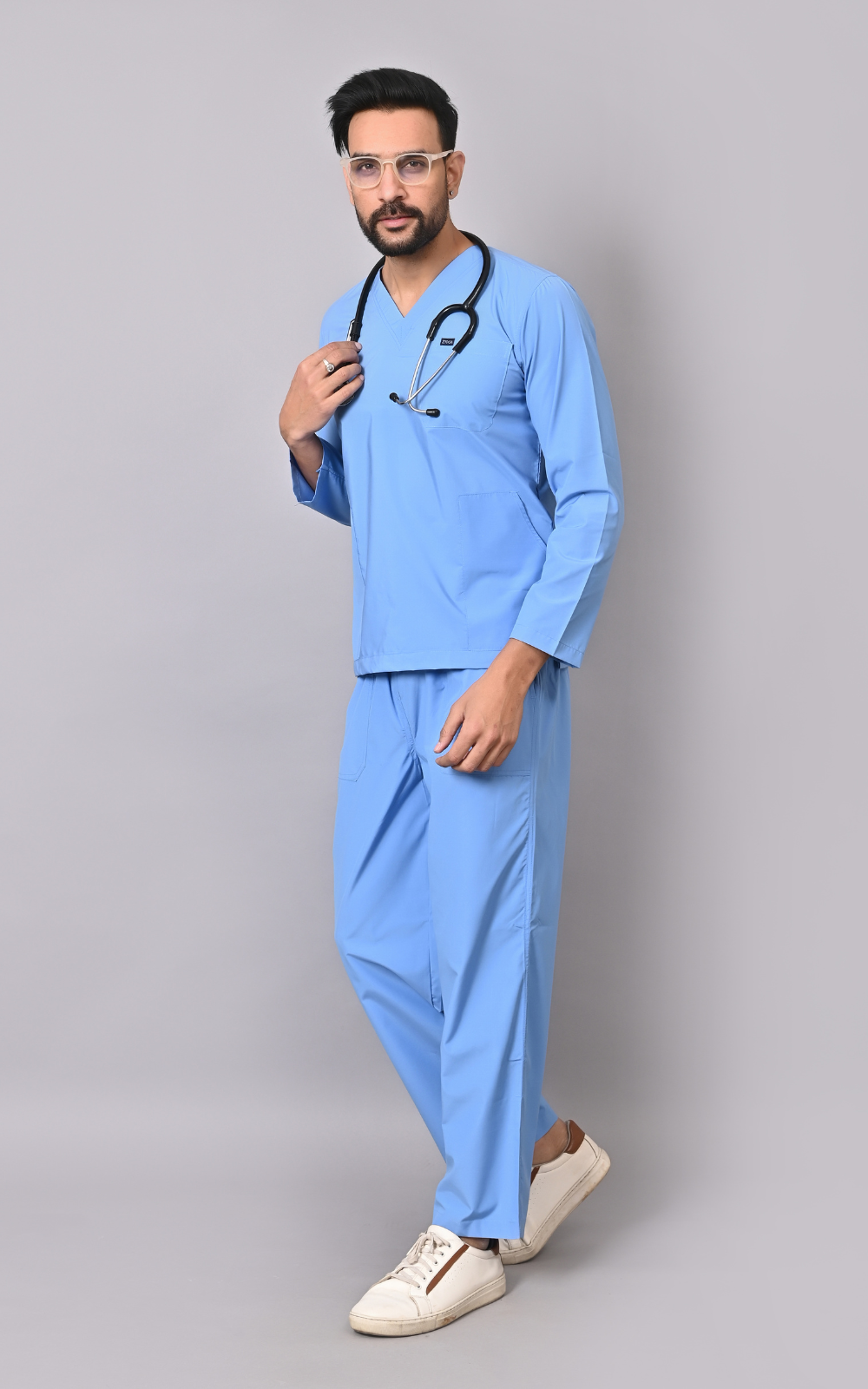 Men's Classic Full Sleeves ( Sky Blue ) Scrubs