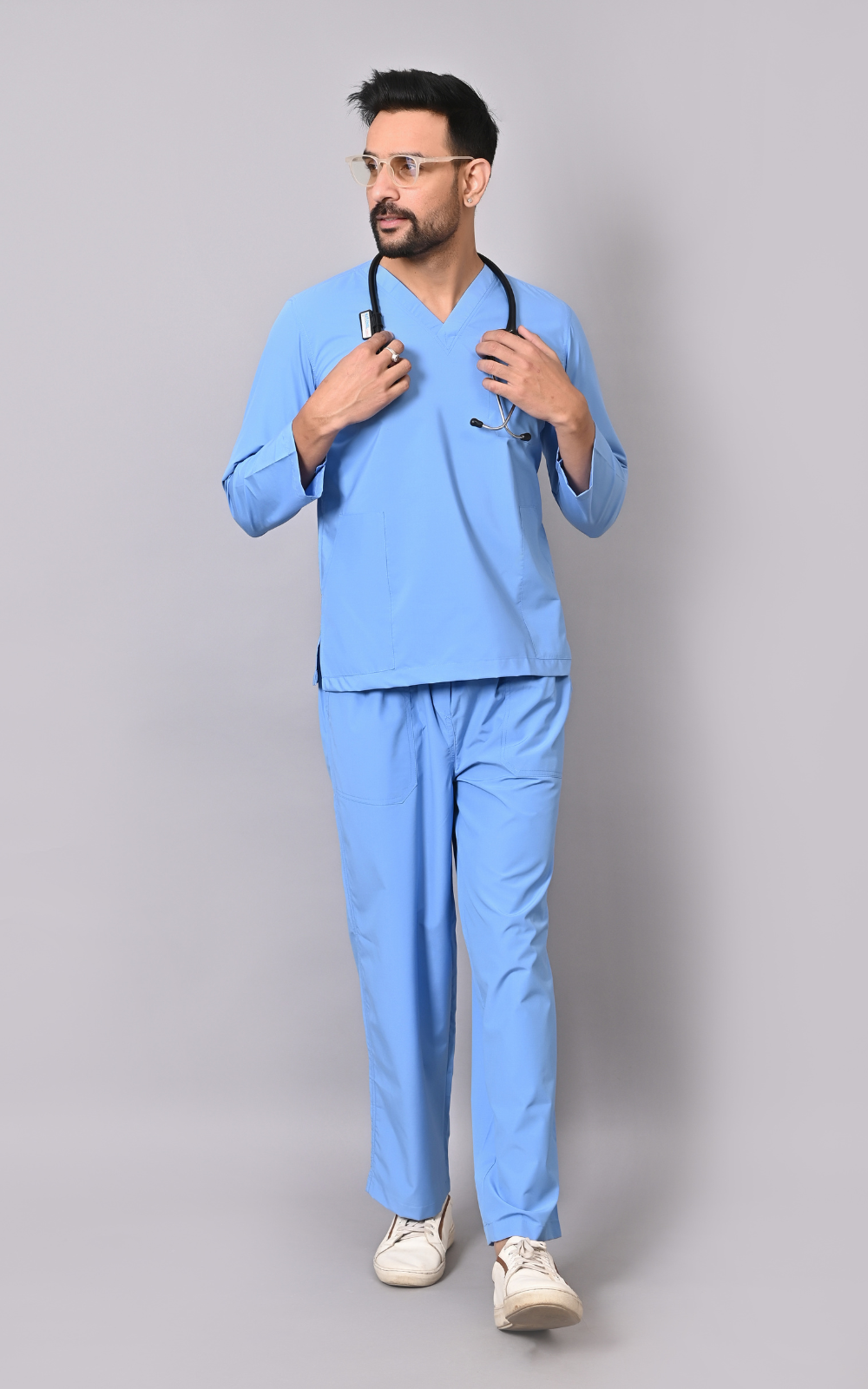 Men's Classic Full Sleeves ( Sky Blue ) Scrubs