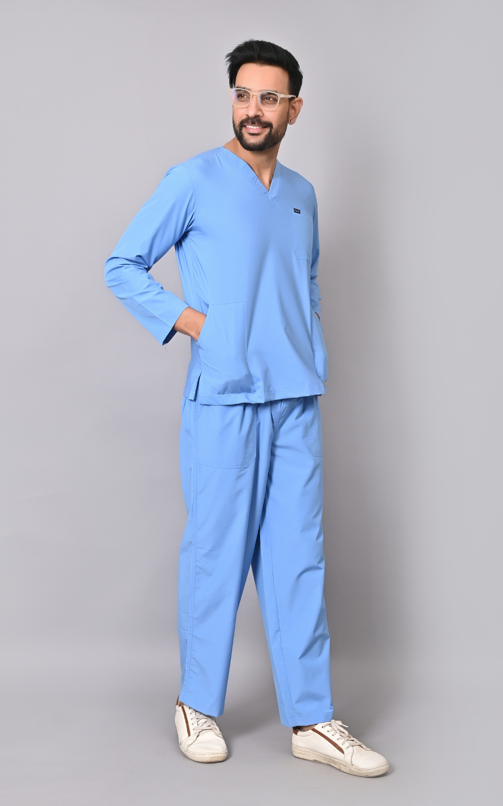Men's Classic Full Sleeves ( Sky Blue ) Scrubs