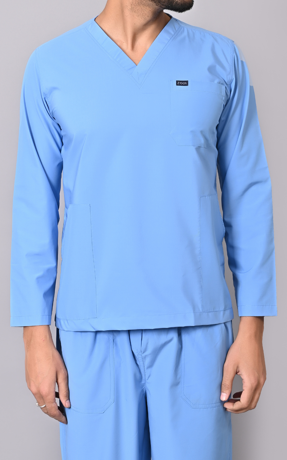 Men's Classic Full Sleeves ( Sky Blue ) Scrubs