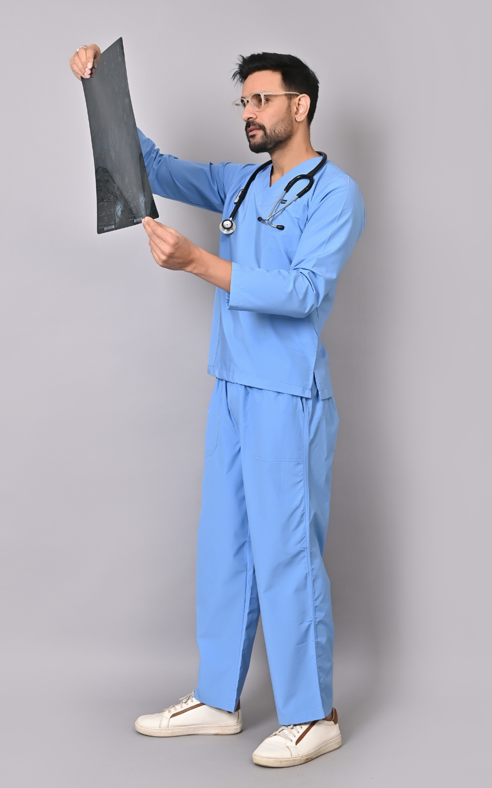 Men's Classic Full Sleeves ( Sky Blue ) Scrubs