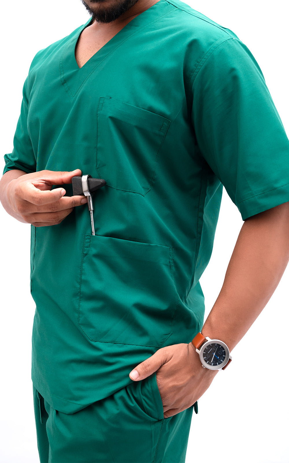 Mens V Neck 5 pocket (Hospital Green) Scrubs