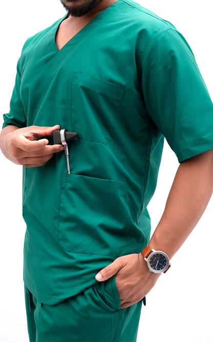 Mens V Neck 5 pocket (Hospital Green) Scrubs