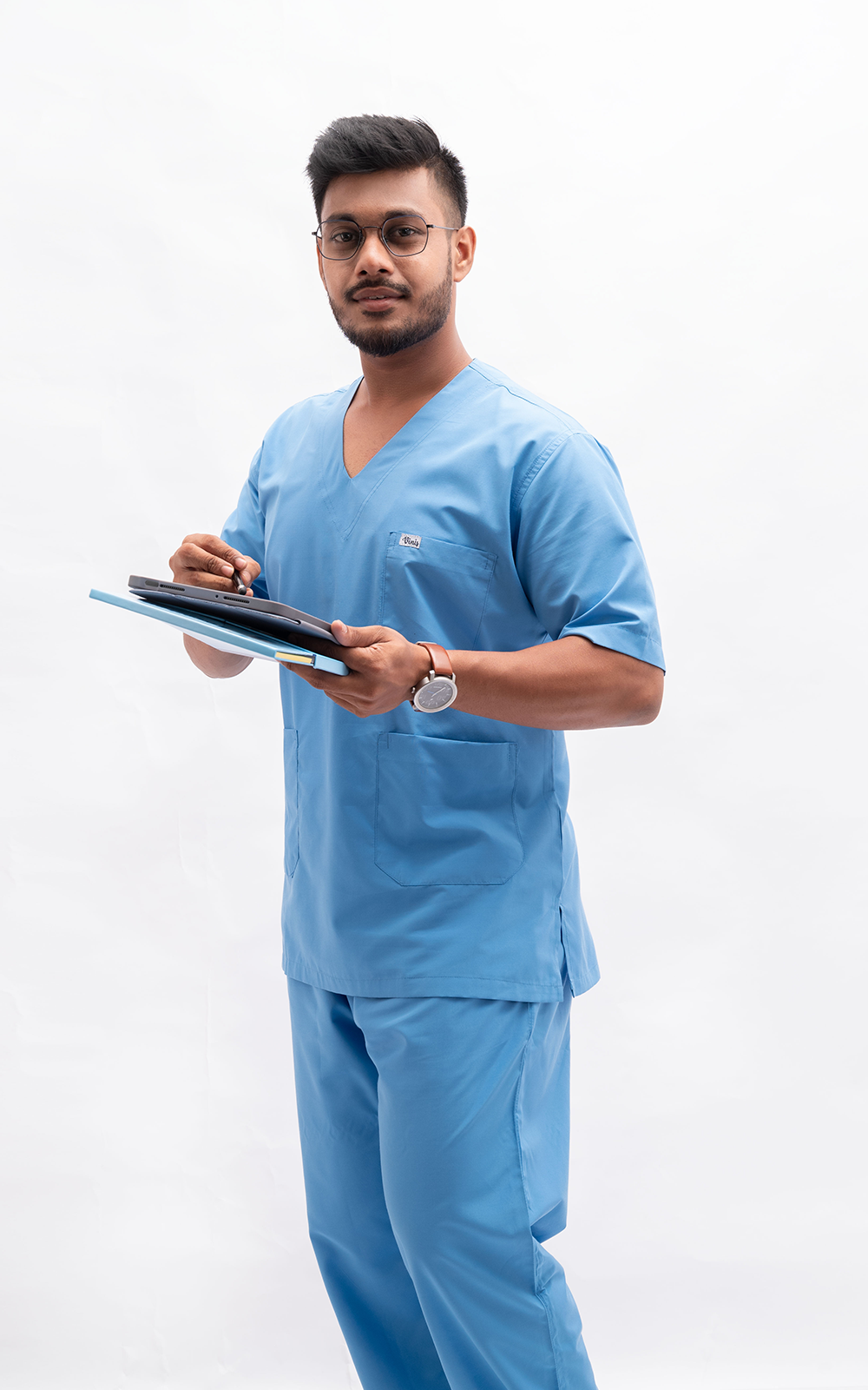 Mens V Neck 5 pocket (Sky Blue) Scrubs