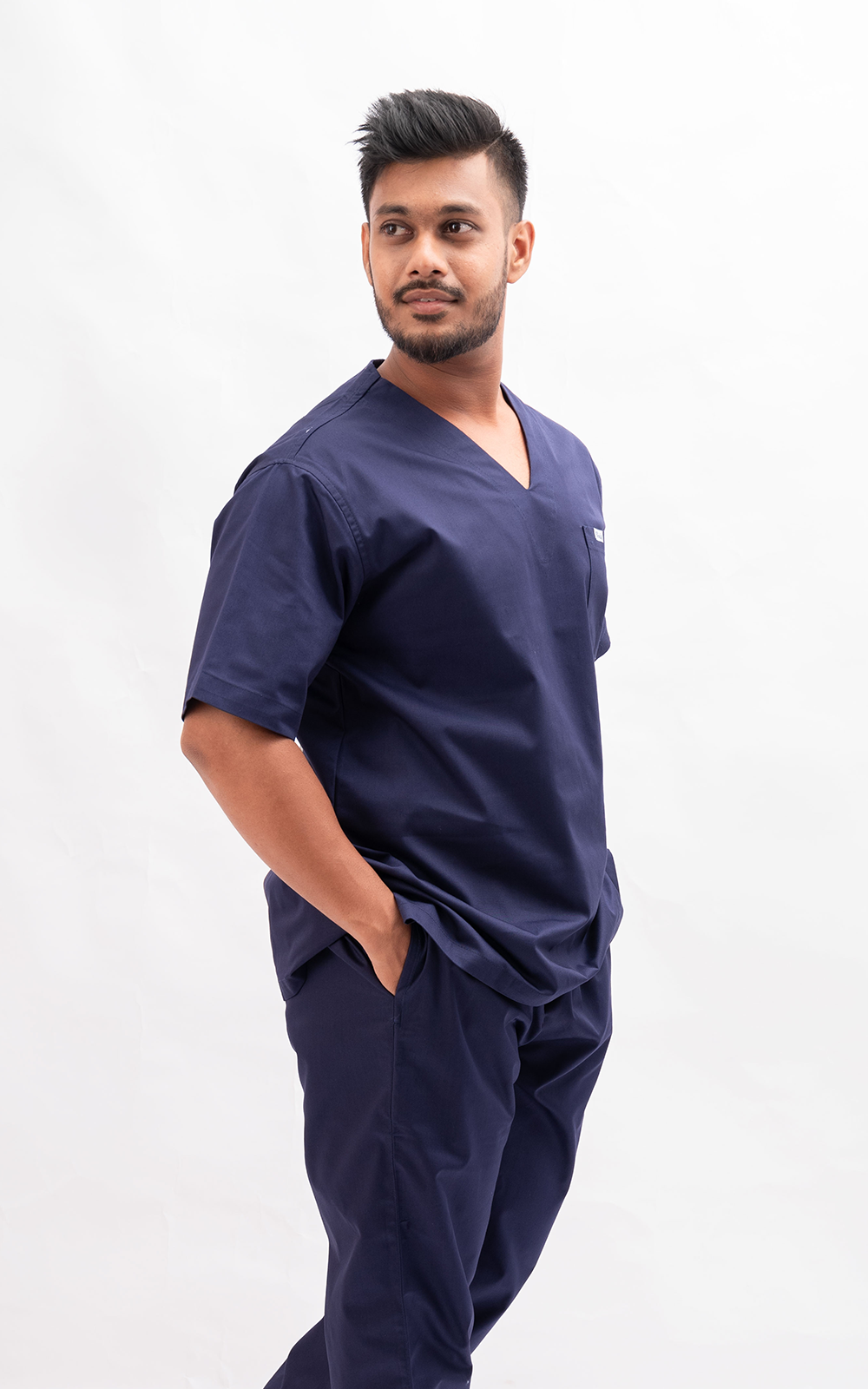 Mens V Neck 5 pocket (Navy Blue) Scrubs