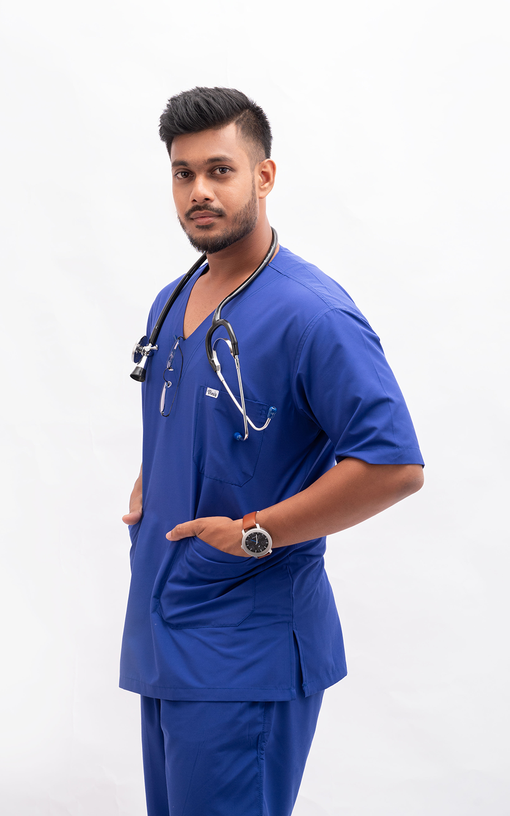 Mens V Neck 5 pocket (Royal Blue) Scrubs