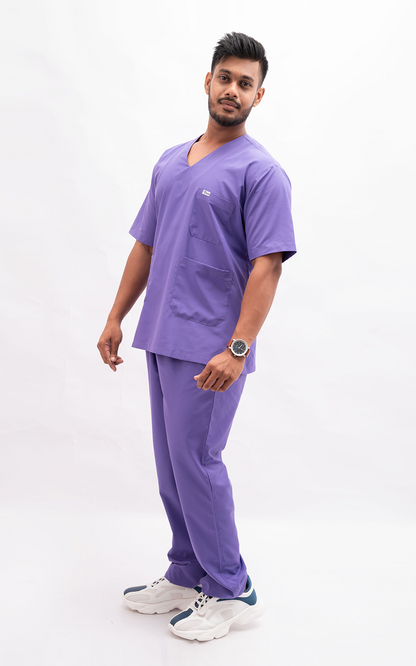 Mens V Neck 5 pocket (Purple) Scrubs