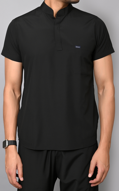 Mens Mandarin Elite Series (Black) Scrubs