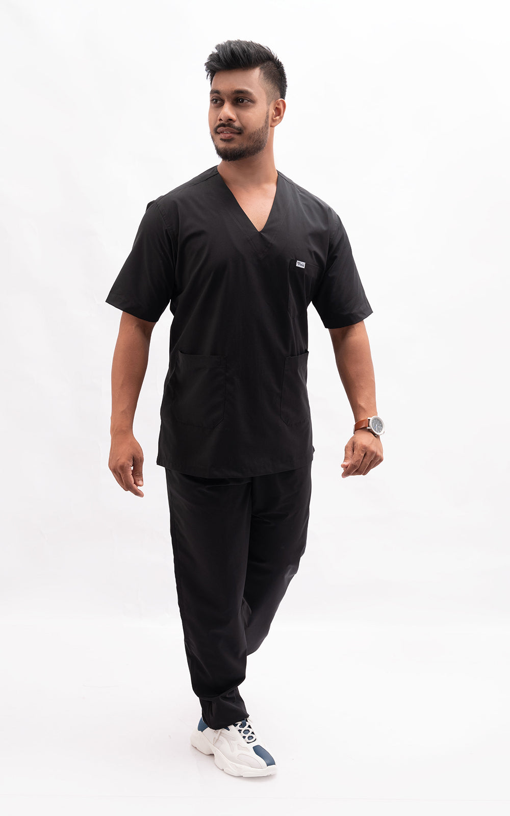 Mens V Neck 5 pocket (Black) Scrubs