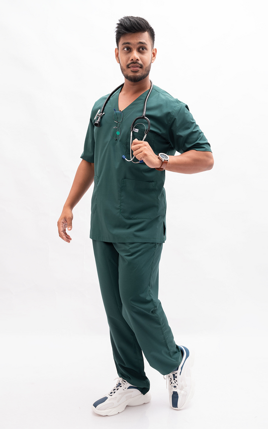 Premium Men (Bottle Green) Athleisure Scrubs