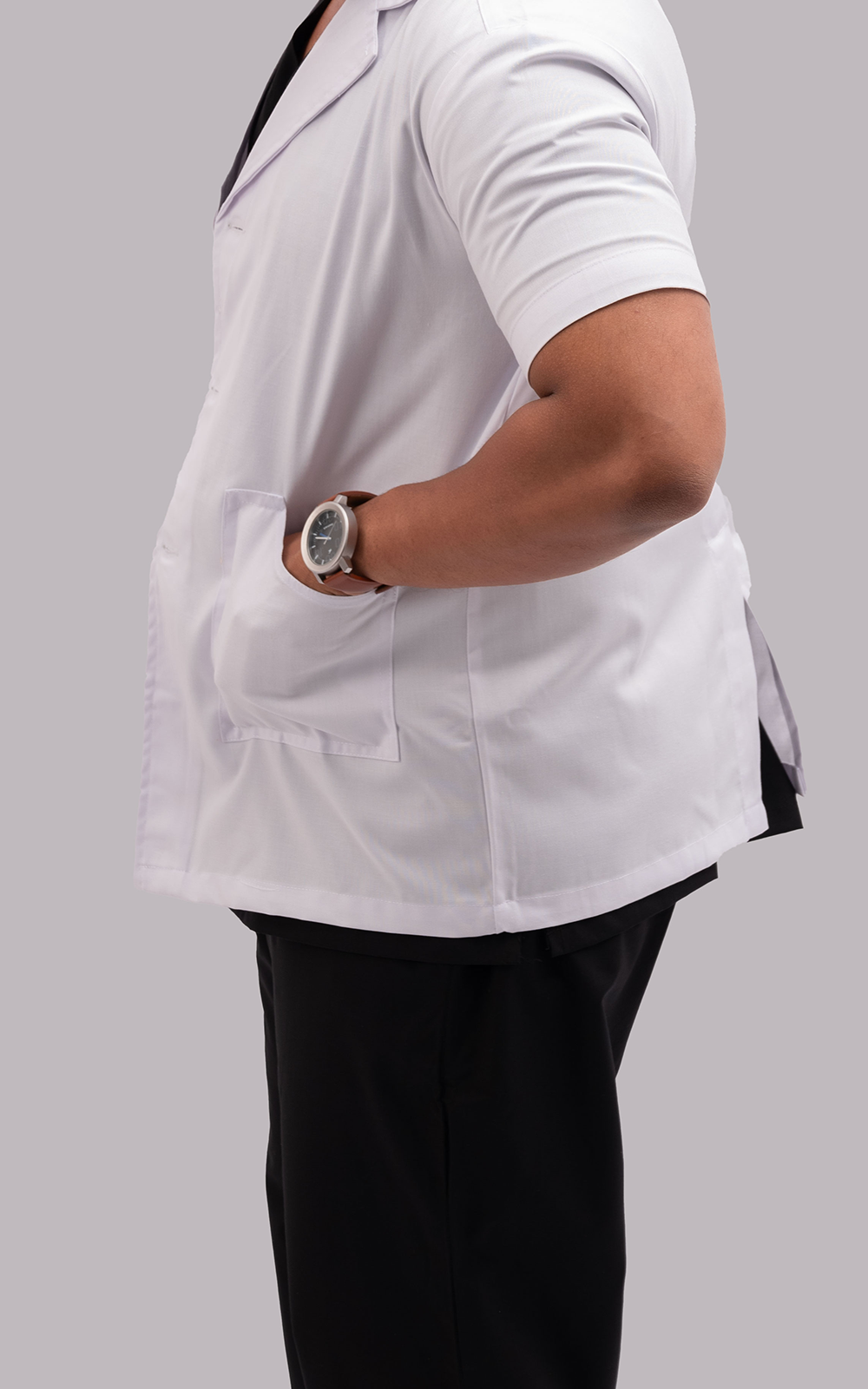 Professional Workwear Men (White) Half Sleeves Lab Coat