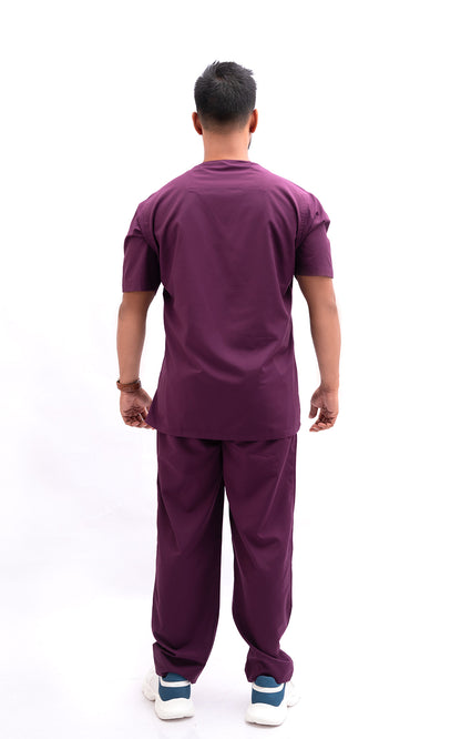 Mens V Neck 5 pocket (Wine) Scrubs