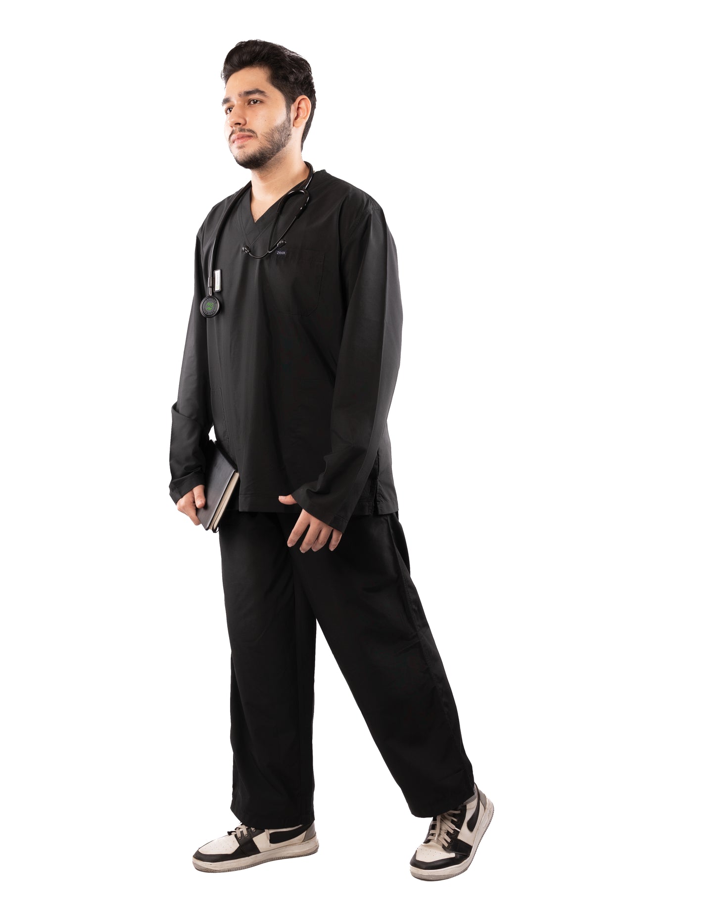 Men's Classic Full Sleeves ( Black ) Scrubs