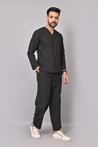 Men's Classic Full Sleeves ( Black ) Scrubs