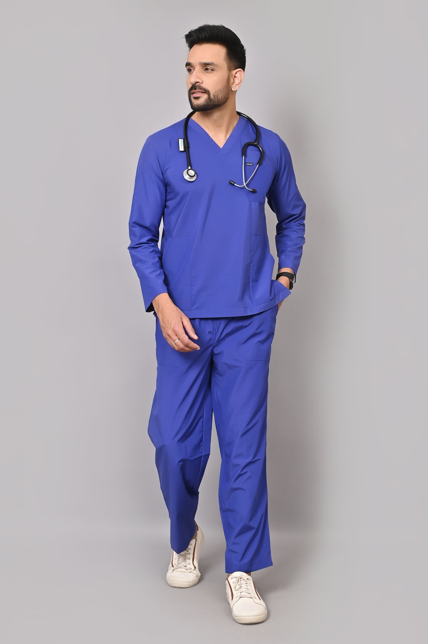 Men's Classic Full Sleeves ( Royal Blue ) Scrubs