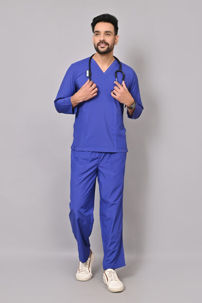 Men's Classic Full Sleeves ( Royal Blue ) Scrubs