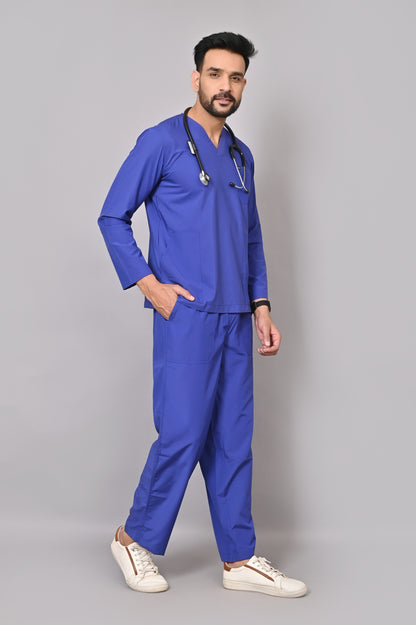 Men's Classic Full Sleeves ( Royal Blue ) Scrubs