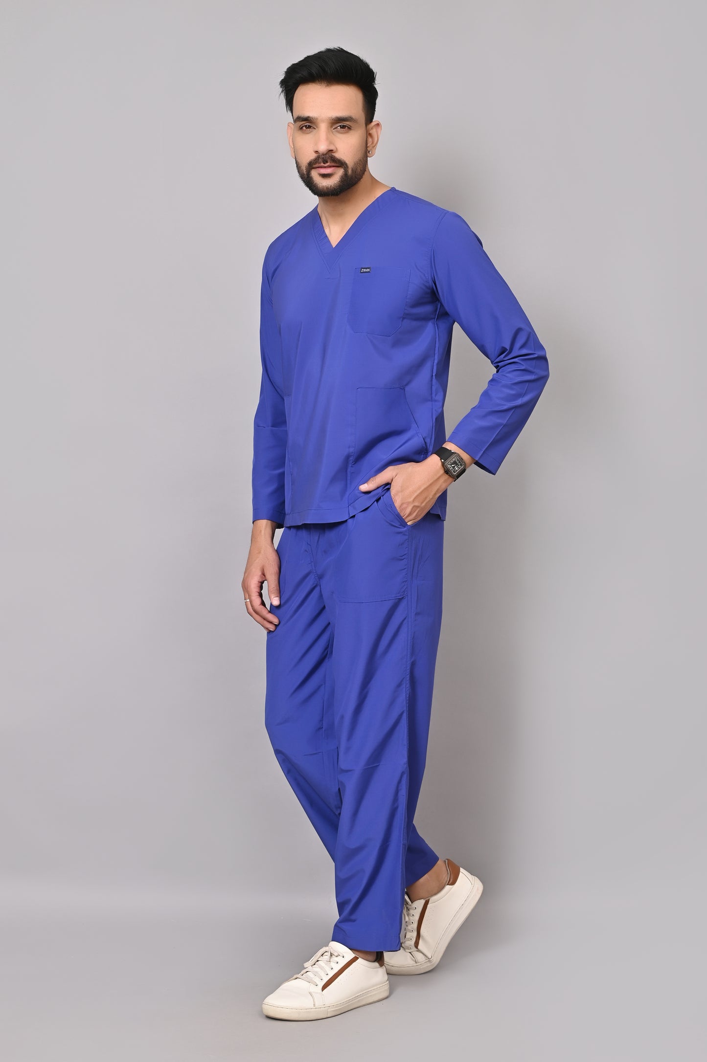 Men's Classic Full Sleeves ( Royal Blue ) Scrubs