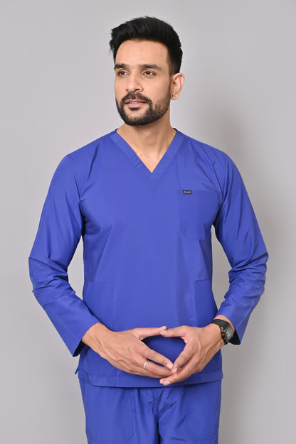 Men's Classic Full Sleeves ( Royal Blue ) Scrubs