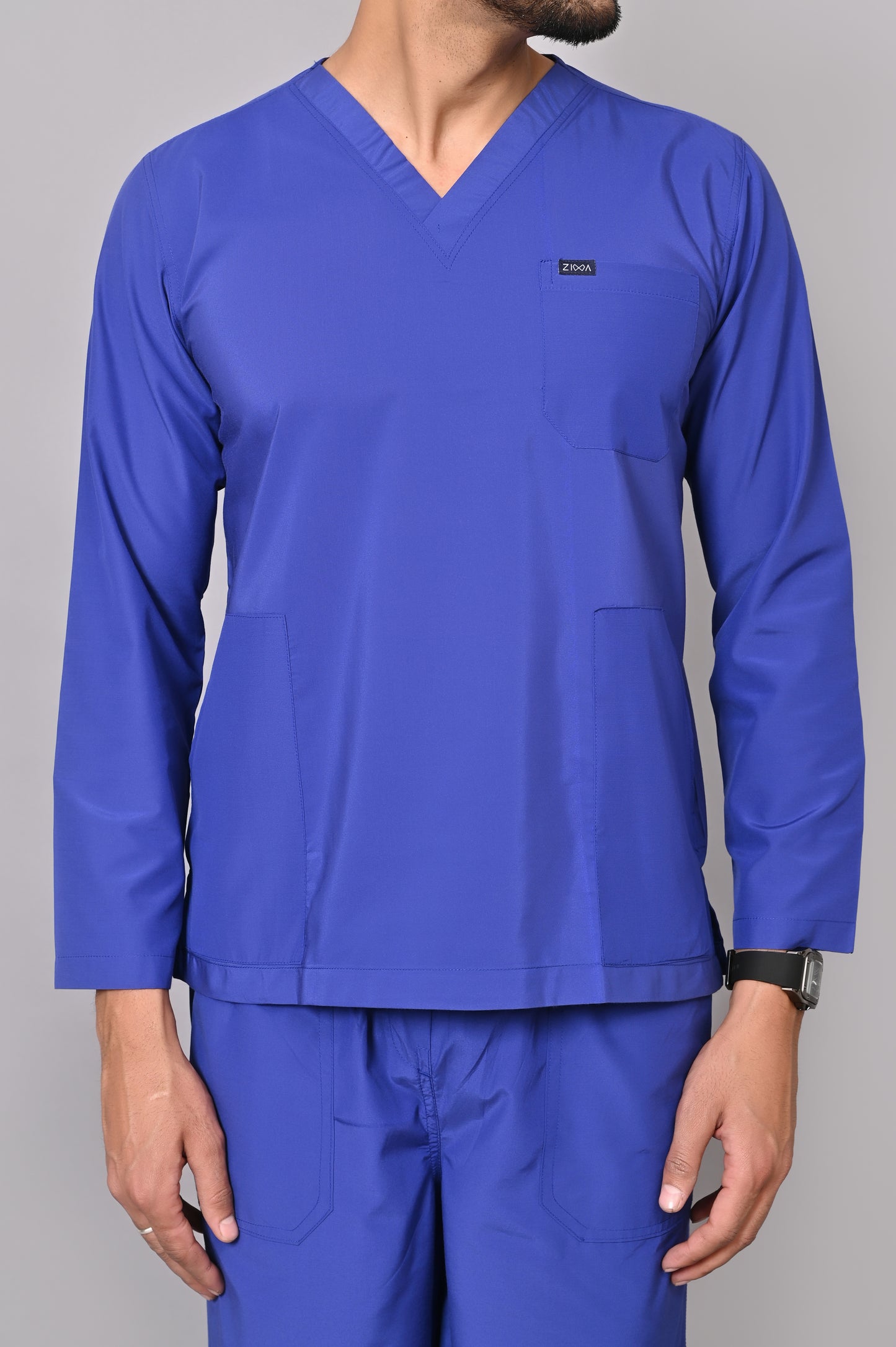 Men's Classic Full Sleeves ( Royal Blue ) Scrubs