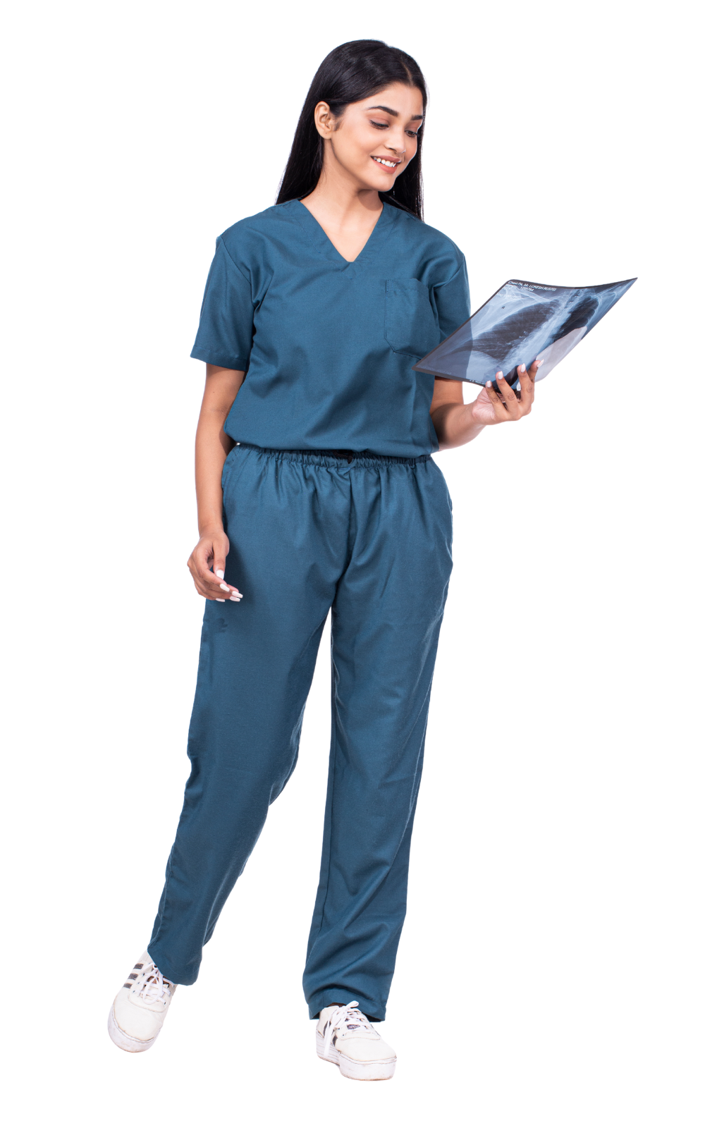 New Gen V neck premium women's ( classic Blue ) scrubs
